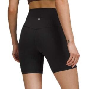 Lululemon Nulu Align High Rise Athletic Biker Shorts 6" in Black